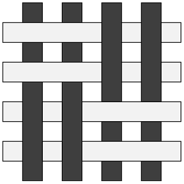 2/2ななこ織(バスケット織)　平面図